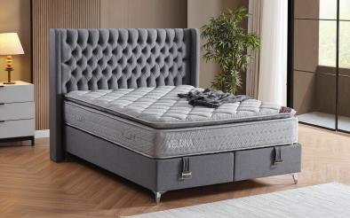 Pat dublu Boxspring 160/200 Velona + saltea Pat dublu Boxspring 160/200